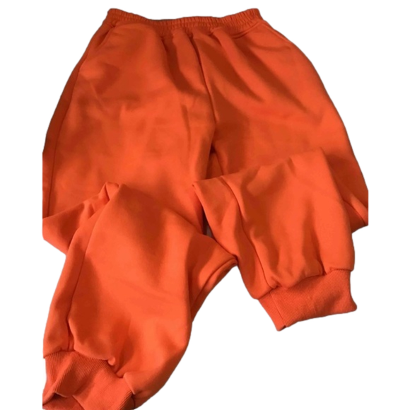 ORANGE sweatpants Medium New - Picture 1 of 2